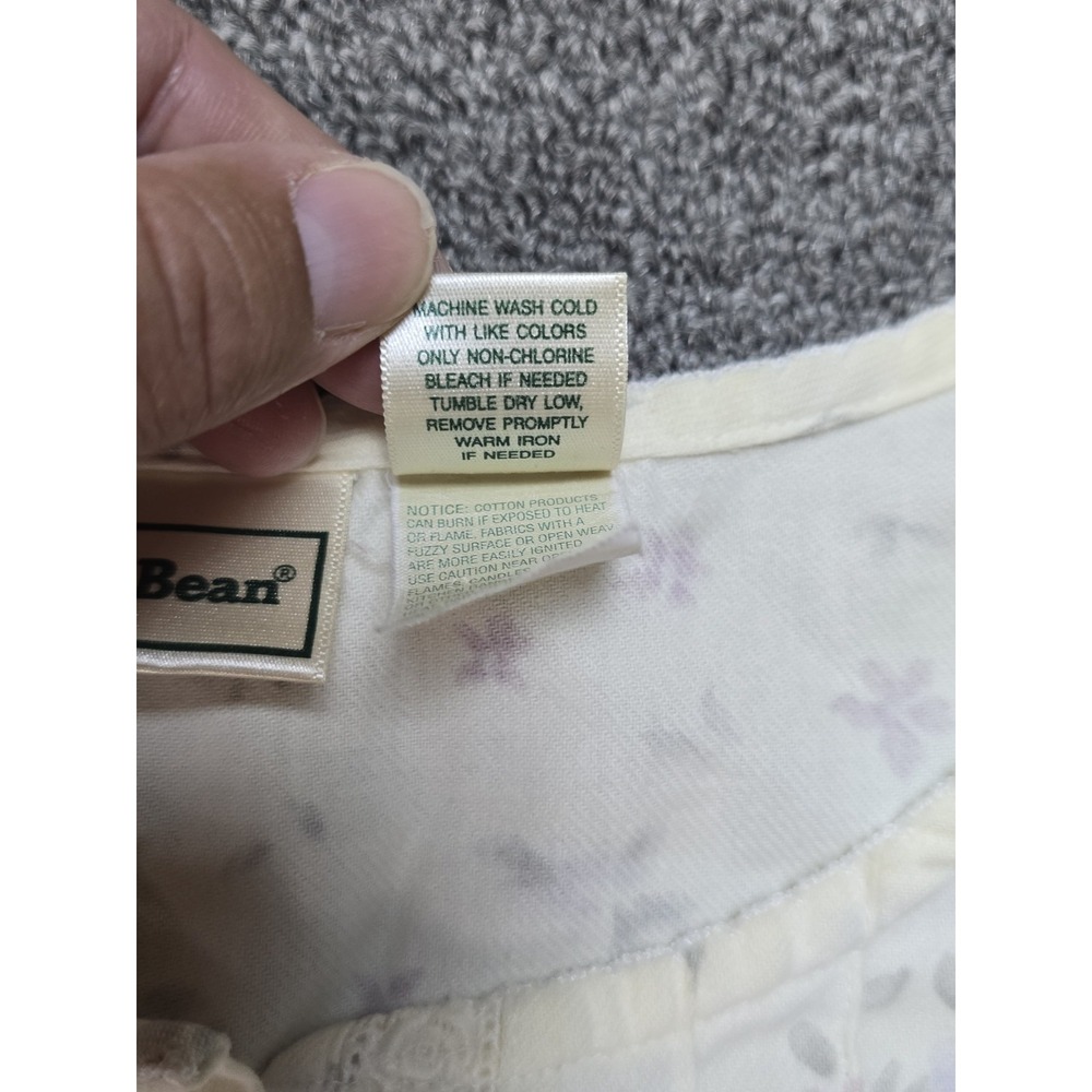 VTG L.L Bean 100% Cotton Floral Nightgown Size LARGE Grannycore/ Prairie - Picture 3 of 13